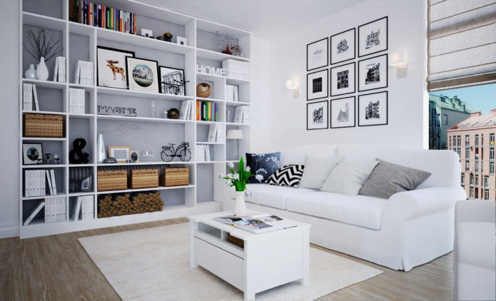 rack structure in the interior in a Scandinavian style