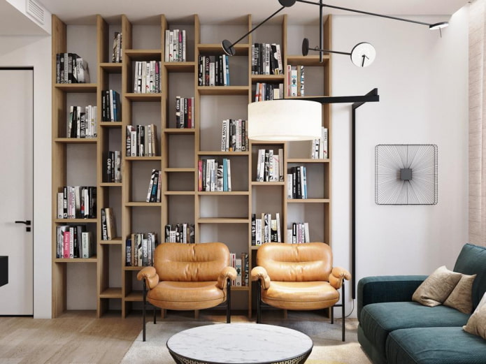 rack structure in the interior in a modern style