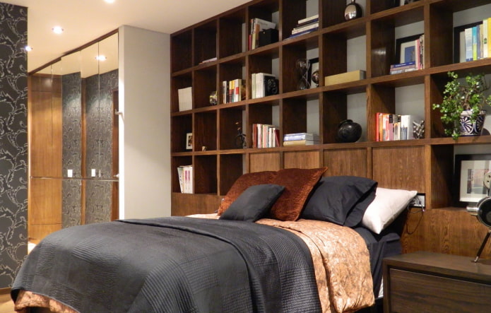 rack structure in the bedroom interior