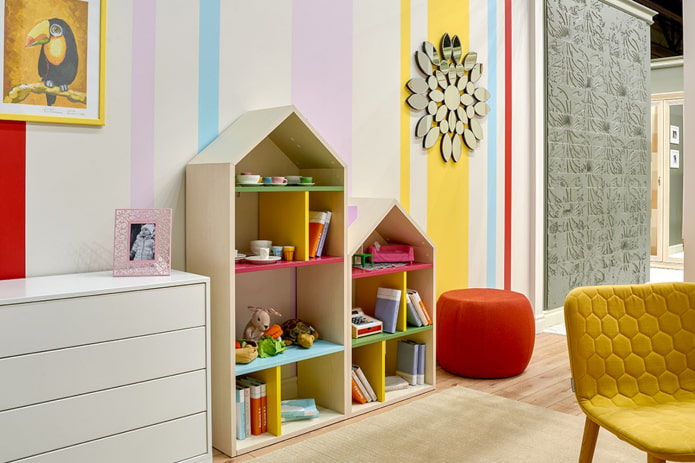 shelf structure in the interior of a teenager's room