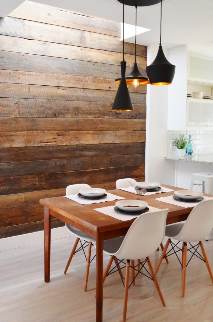 Boards above the dining area