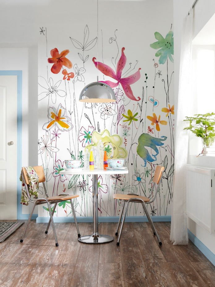 Photo wallpaper in the kitchen