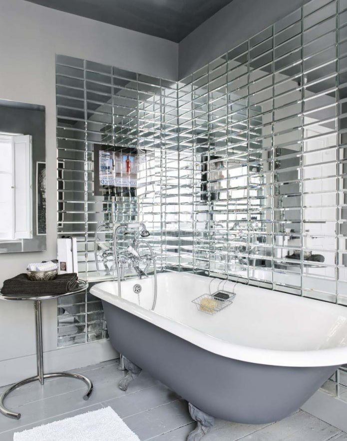 mirror wall in the bathroom interior