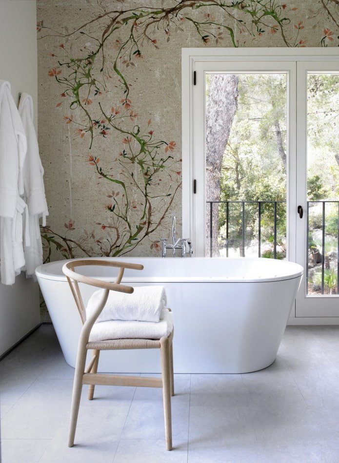 painted walls in the bathroom interior