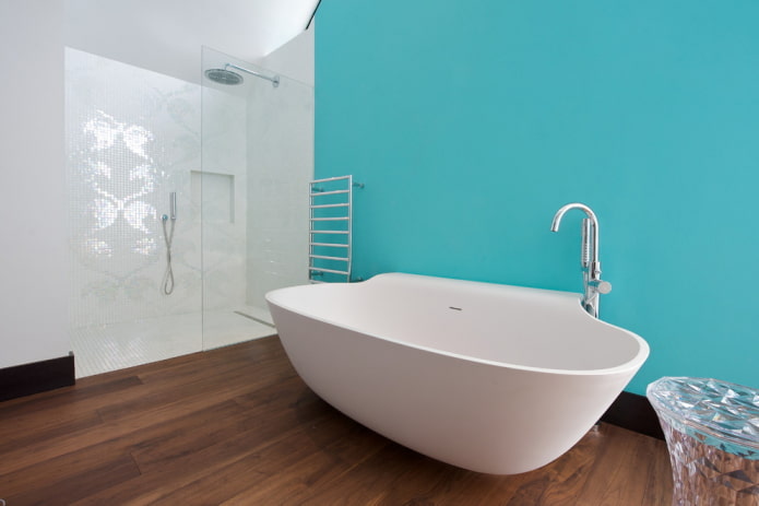 accent wall design in a bathroom interior