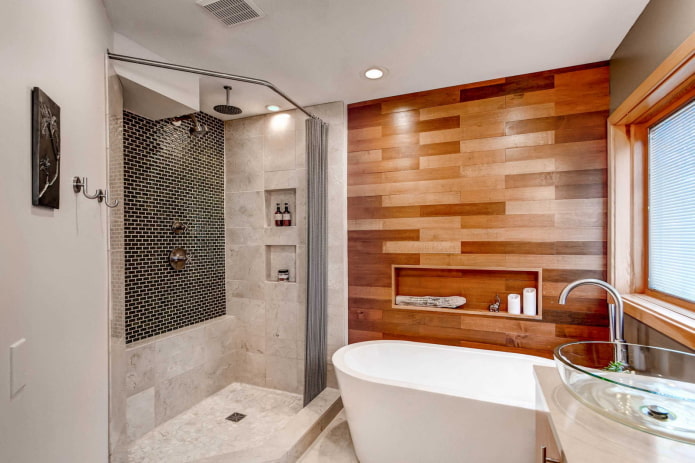 accent wall design in the bathroom interior