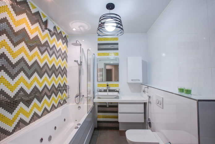 accent wall design in a bathroom interior