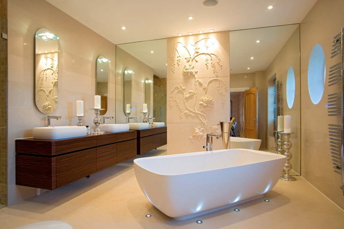accent wall design in the bathroom interior