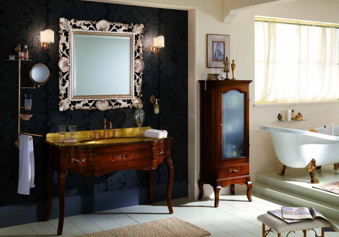 wall design near the dressing table