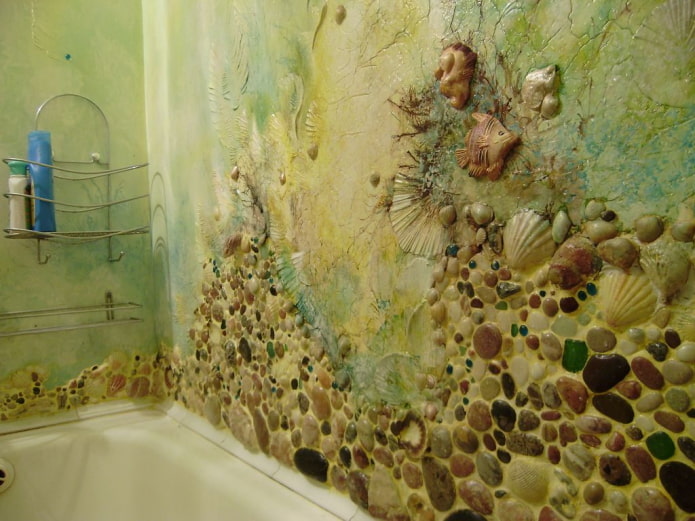 backlit wall in the bathroom interior