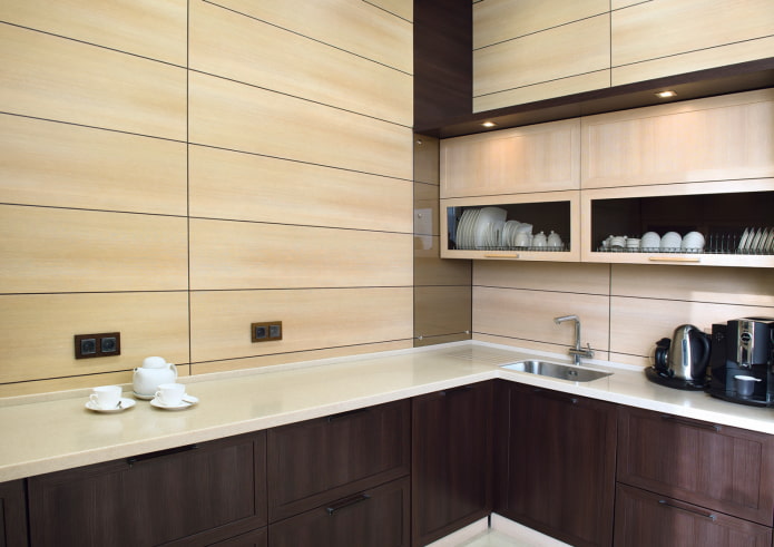 Plastic panels in the kitchen
