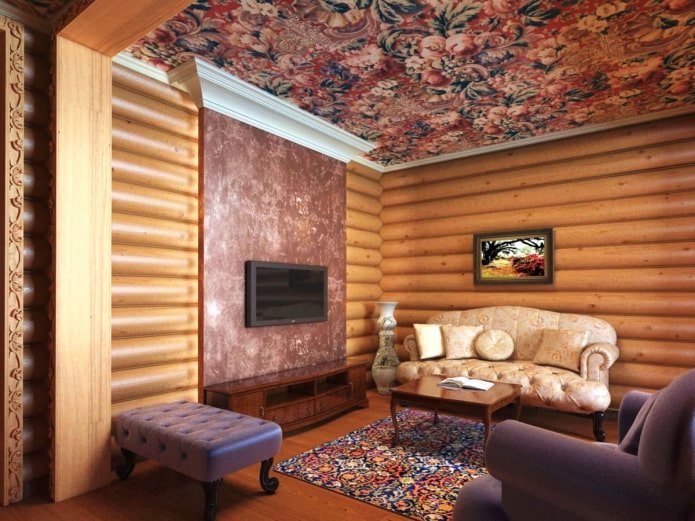 finishing a living room with block house