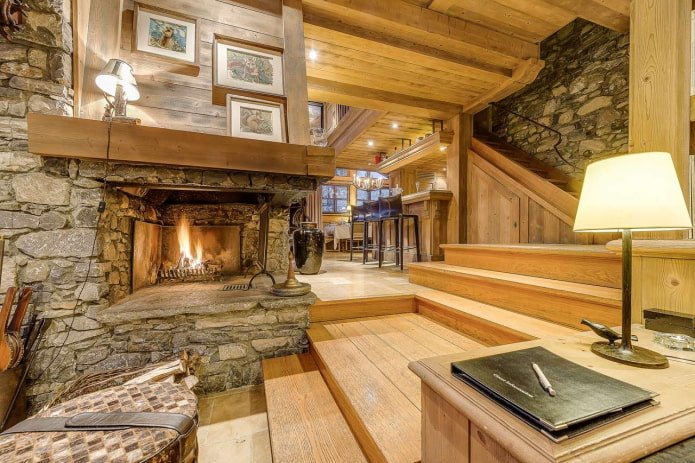 finishing a fireplace area with decorative stone