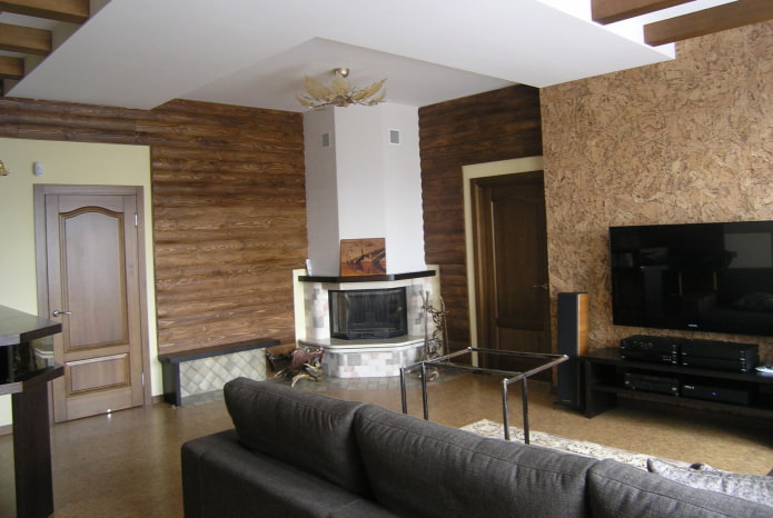 cork and block house combination in interior