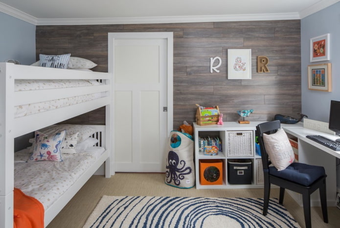 laminate on the wall in the interior of the children's room