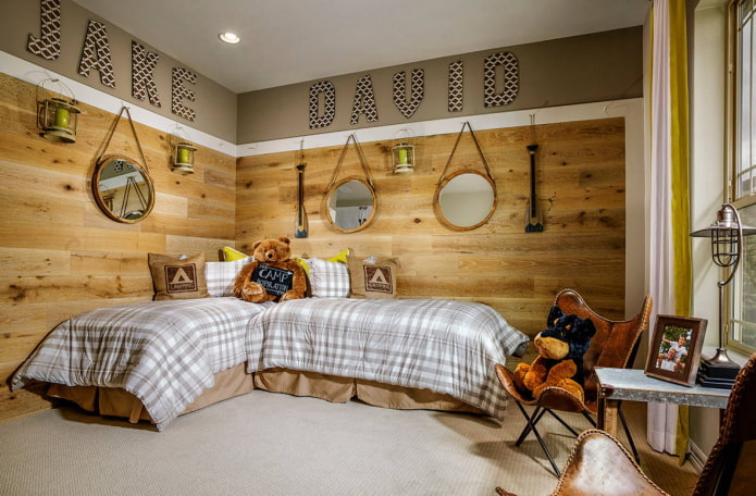 laminate on the wall in the interior of the children's room