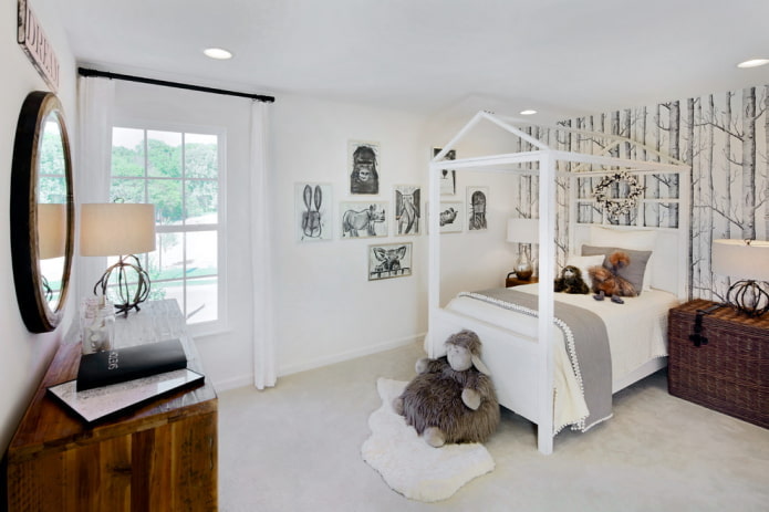 white walls in the interior of the nursery