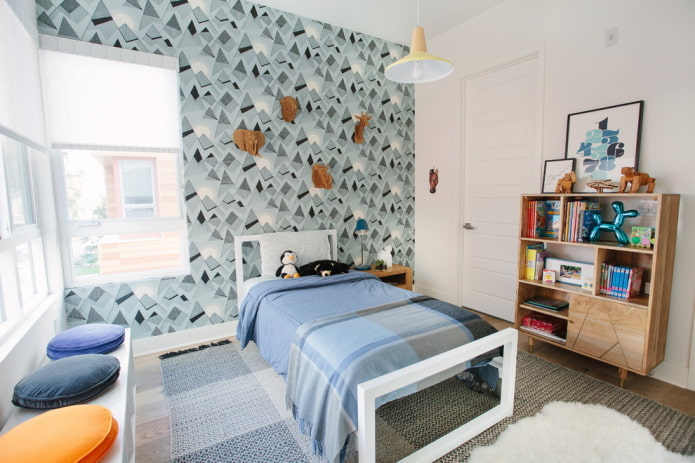 wall covering in a children's room in a modern style