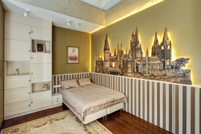 castle wall decal in the nursery