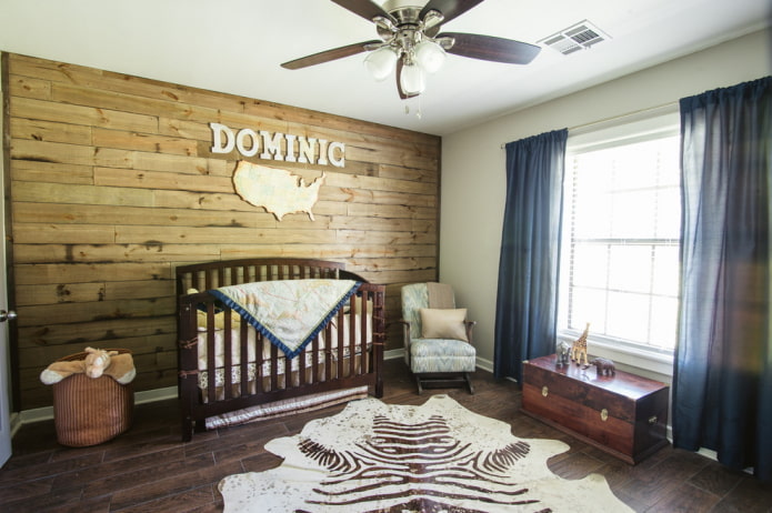 accent wall in the interior of the children's room