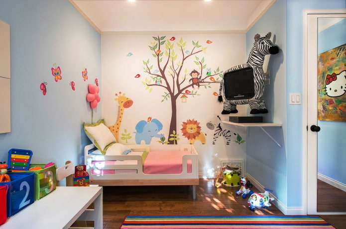 wall design in a small children's room