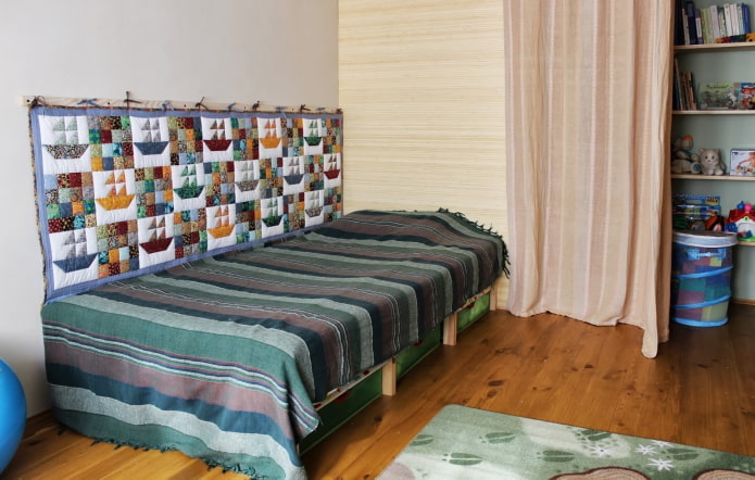 carpet on the wall in the interior of the nursery