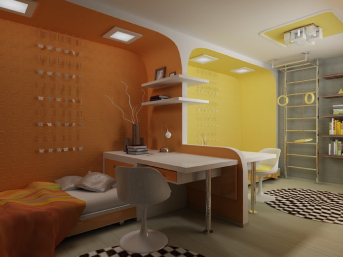 wall design in a room for children of different sexes