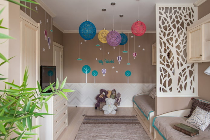 wall design in a small children's room