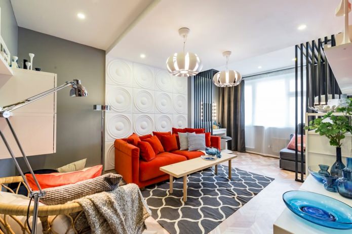 accent wall with 3D panels