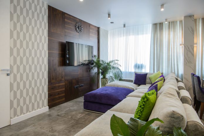 wood and wallpaper on the wall
