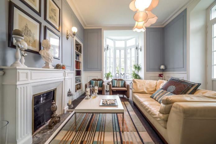 combined white and blue walls