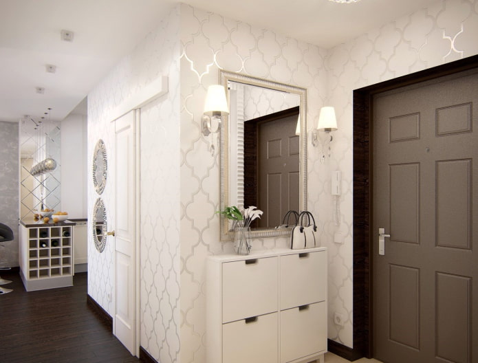 white wall decoration in the hallway