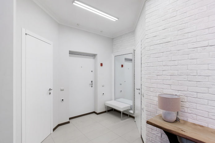 white wall decoration in the hallway