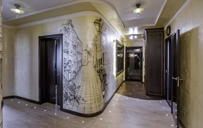 Venetian decorative plaster in the hallway