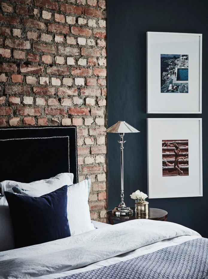 brick wall in the bedroom