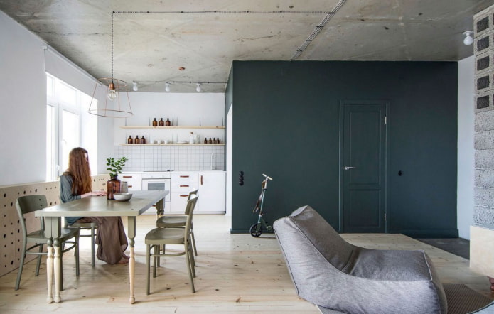 green walls in the studio