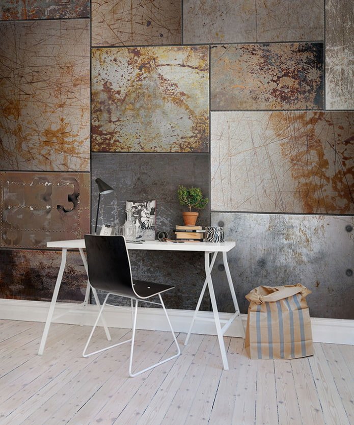 metal panels on the wall