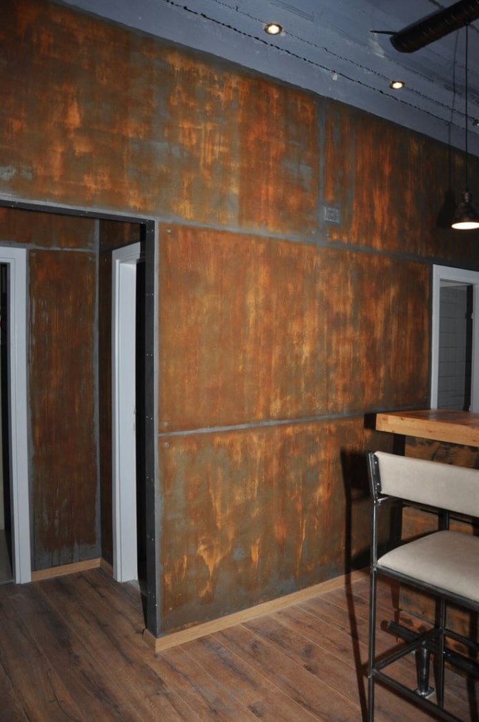 rusty metal on the walls