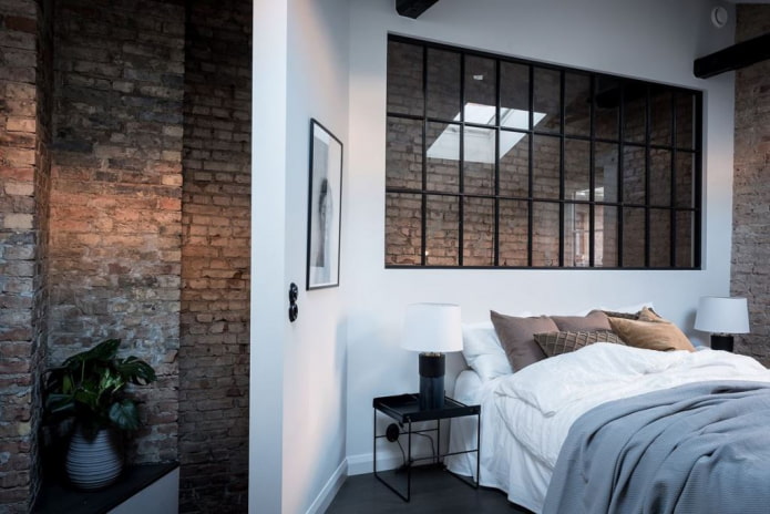 glass partition in the apartment