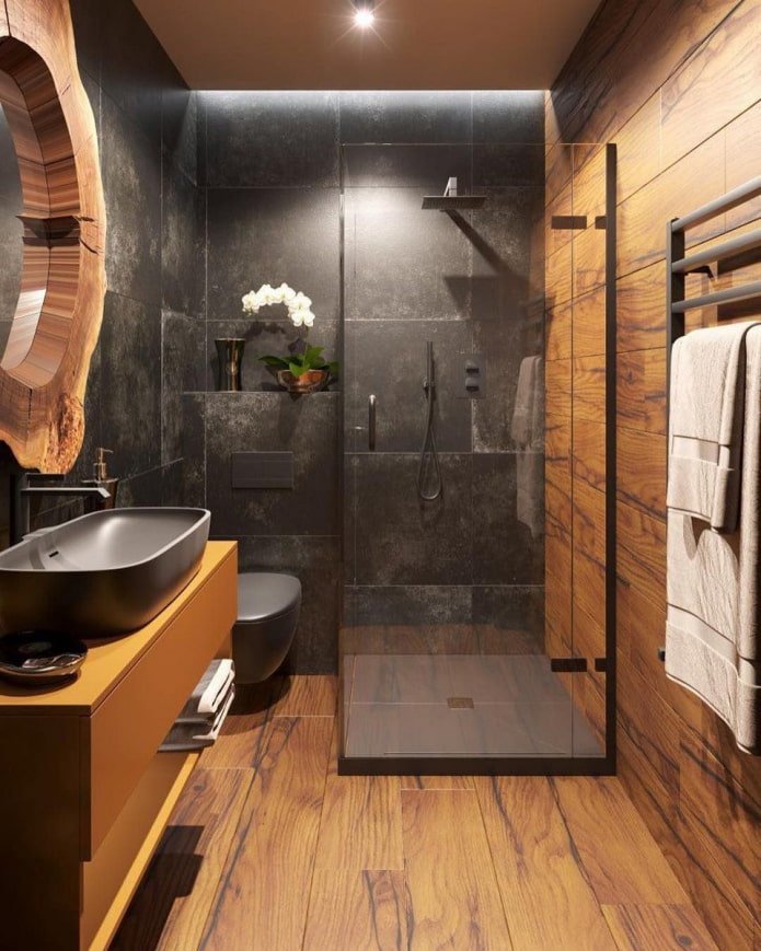 wood-look tiles in the bathroom