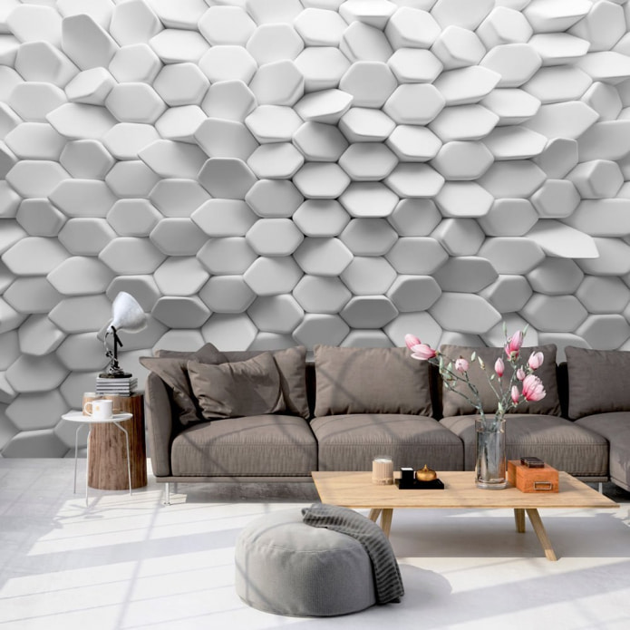3D wallpaper in the living room