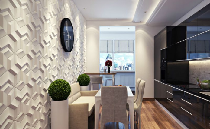3D wallpaper in the kitchen