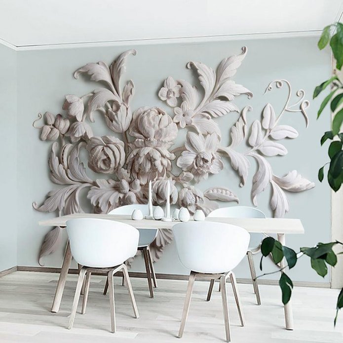 3D wallpaper on the wall