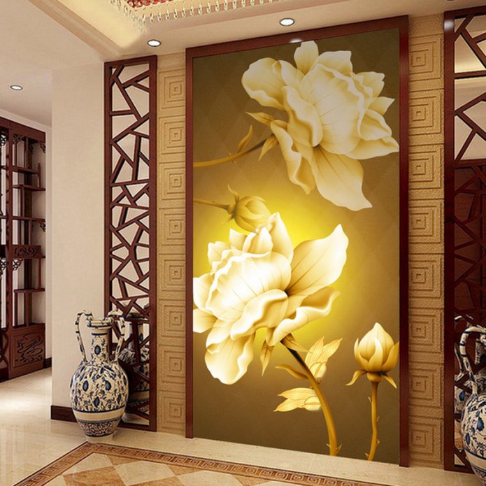 3D wallpaper in the hallway