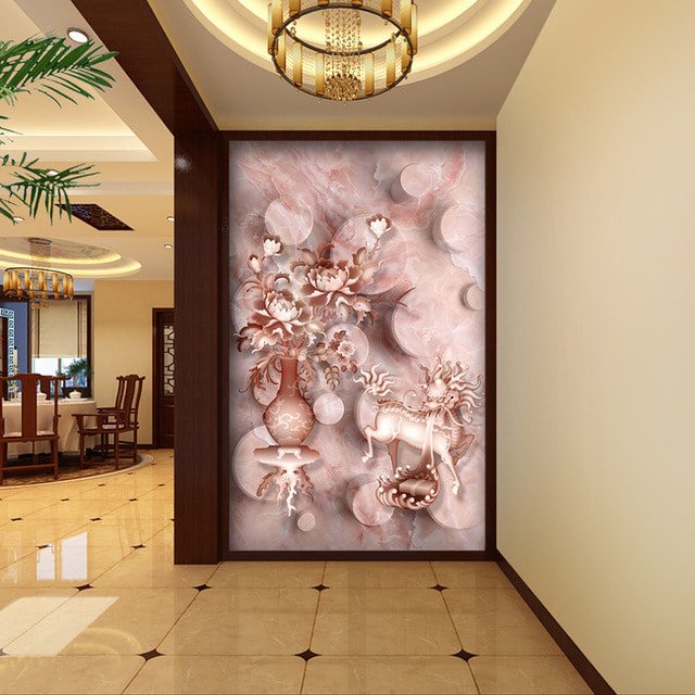 3D wallpaper in the hallway
