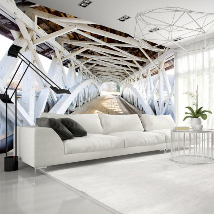 space-expanding wallpaper with an image of a bridge