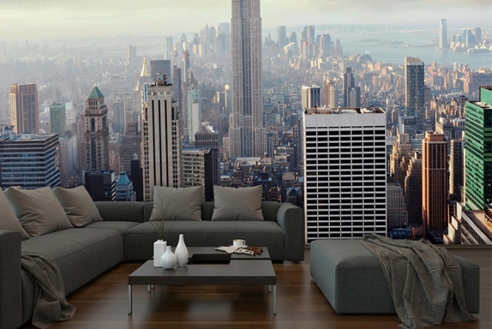 photo wallpaper with a city