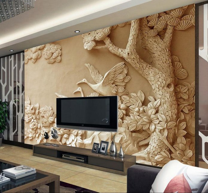 birds on photo wallpaper
