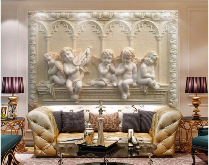 stereoscopic wallpaper with angels