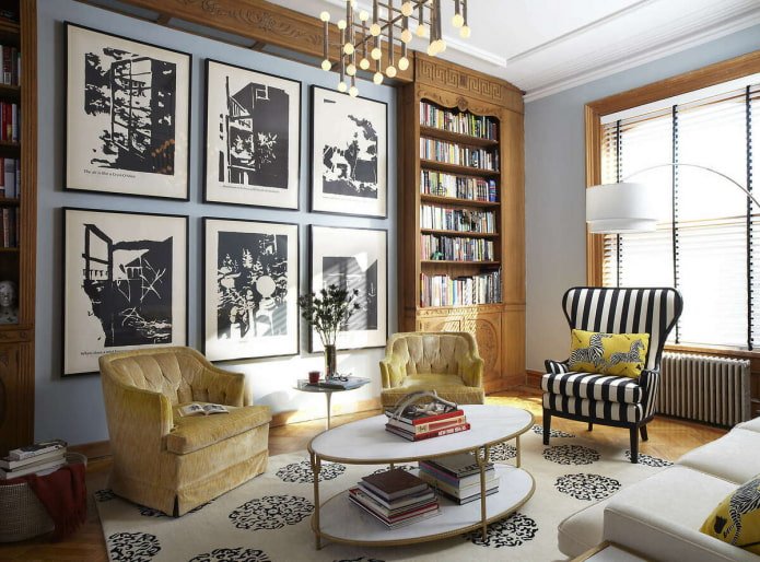 decor in the interior in the eclectic style